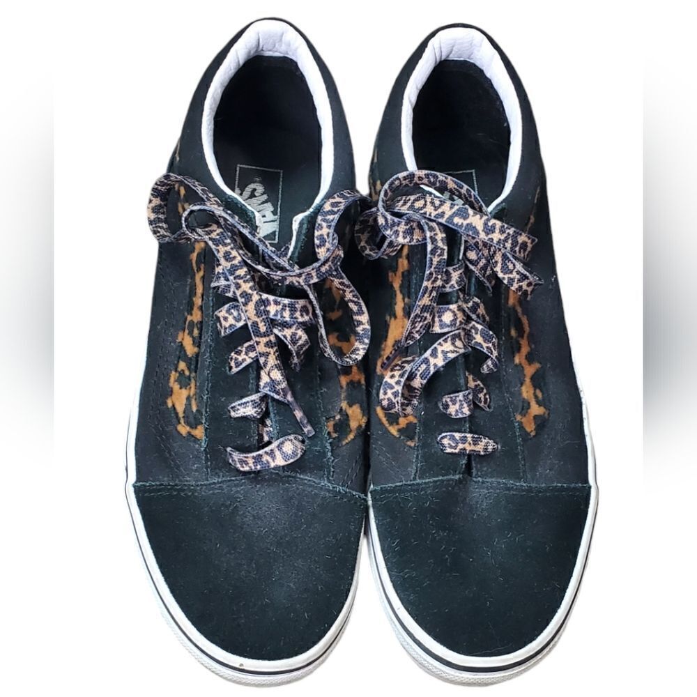 Vans Off the Wall Black Suede & Leopard Sneakers